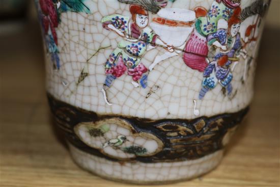 A quantity of Chinese crackle ware vases tallest 34cm